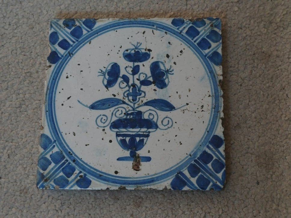 Antieke Nederlandse Delfts blauwe wandtegel, Ophalen of Verzenden
