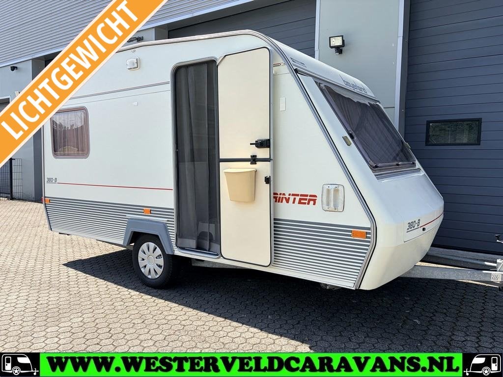 Zeer nette Beyerland Sprinter 380 B +VOORTENT + LUIFEL !!!, Caravans en Kamperen, Caravans, Dwarsbed, Luifel, Bedrijf, 500 - 750 kg