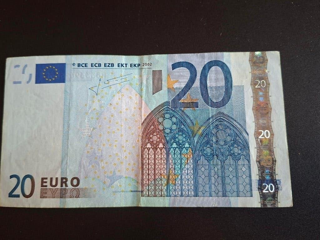 2002 Portugal 20 euro oude serie Trichet printcode U017, Postzegels en Munten, Bankbiljetten | Europa | Eurobiljetten, Verzenden