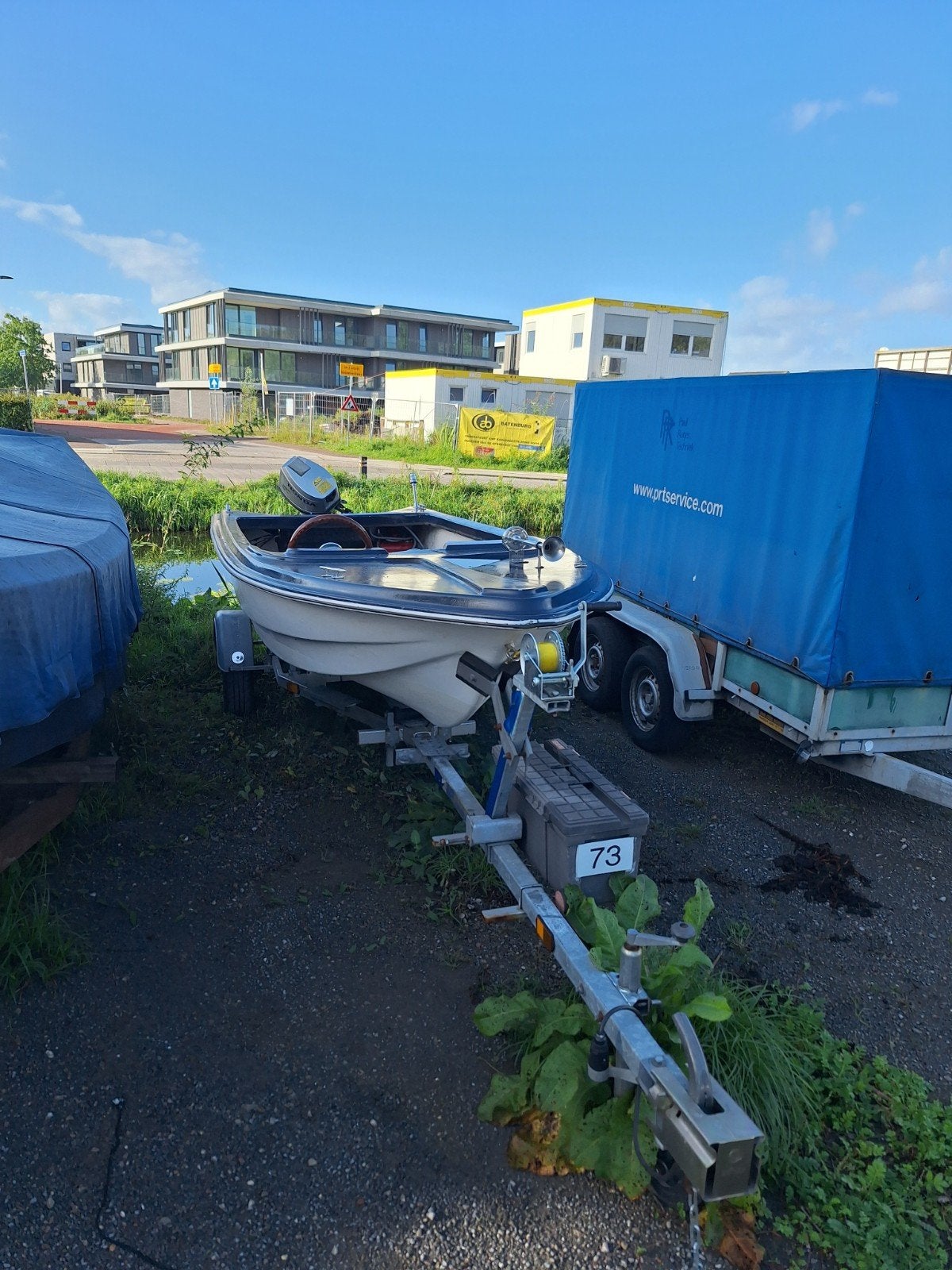 opknap bootje met goedlopende Honda 4 takt 6PK met aanhanger, Gebruikt, 4 m, Buitenboordmotor, 6 pk