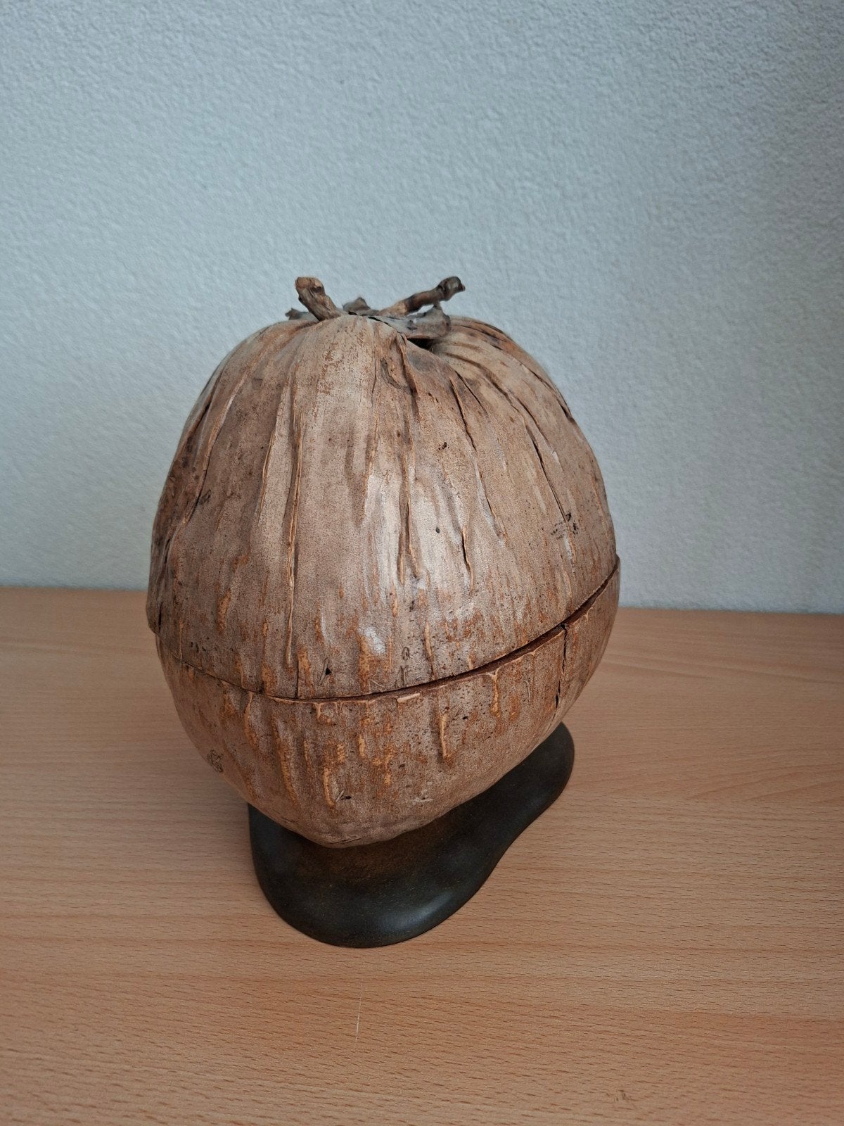 Decoratieve Kokosnoot Kom met Deksel, Ophalen of Verzenden