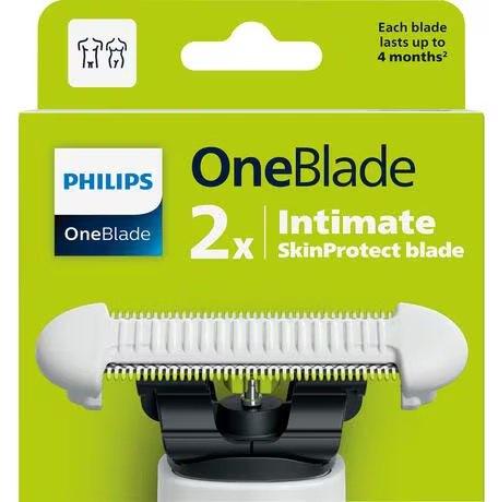 Philips OneBlade Intimate SkinProtect Blade 2 vervangmesjes, Ophalen, Nieuw, Gehele gezicht