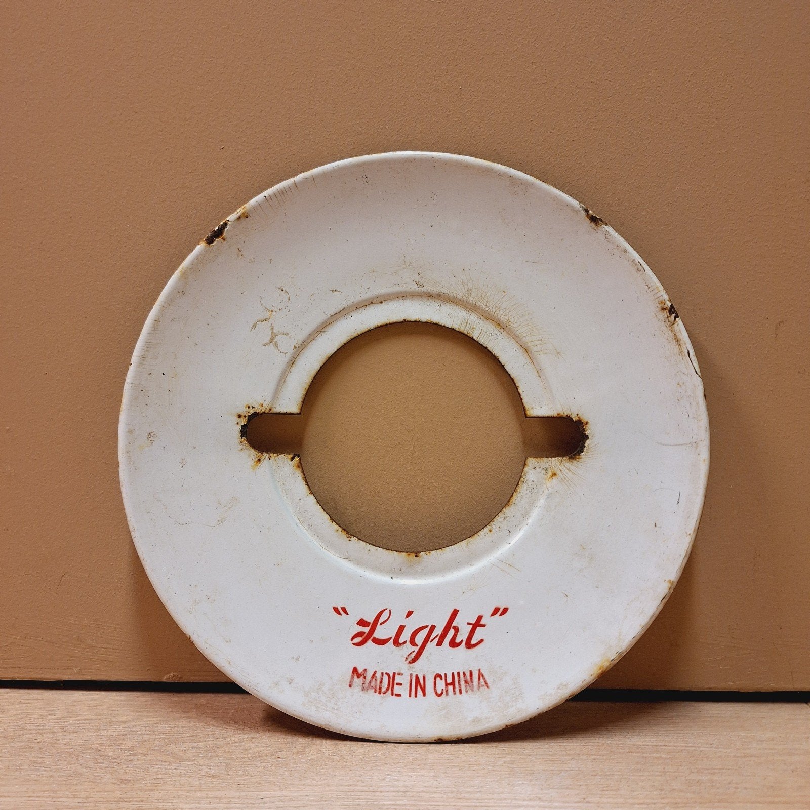 Vintage 'Light' Lampenkap/ Scherm / Reflectorschijf Emaille, Ophalen of Verzenden