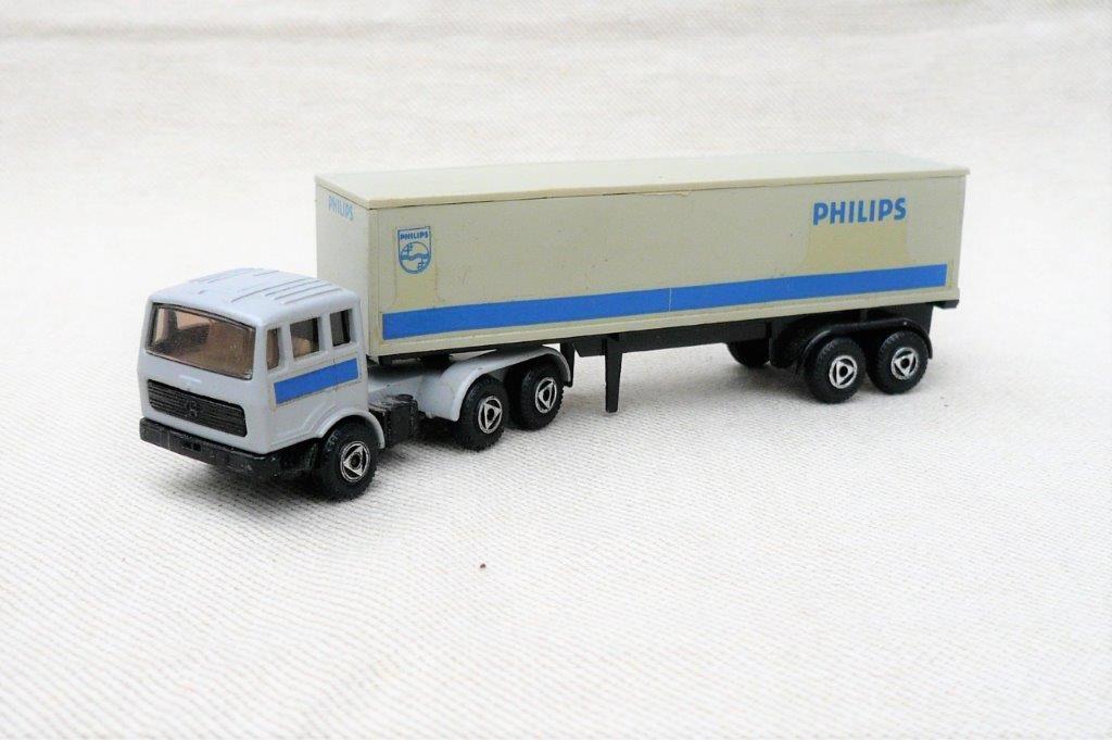 Efsi Mercedes LP + oplegger Philips 1/87., Ophalen of Verzenden, Zo goed als nieuw, Bus of Vrachtwagen, Efsi
