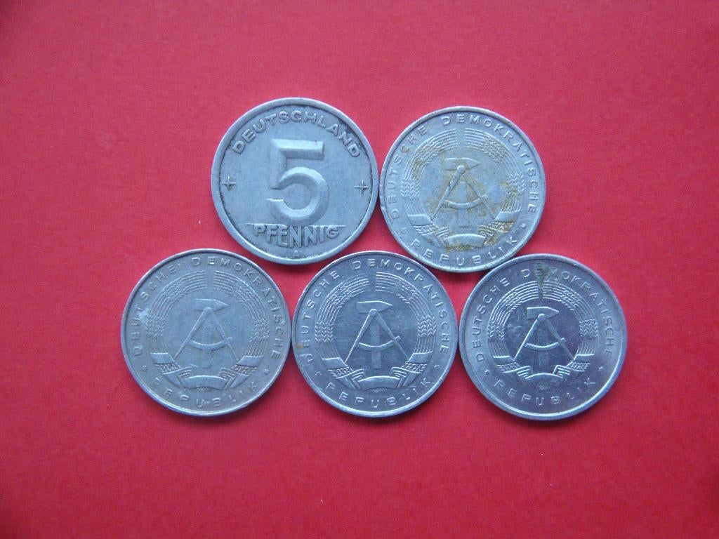 Oost - Duitsland setje munten 5 Pfennig 1949 / 1988., Postzegels en Munten, Munten | Europa | Niet-Euromunten, Verzenden, Duitsland