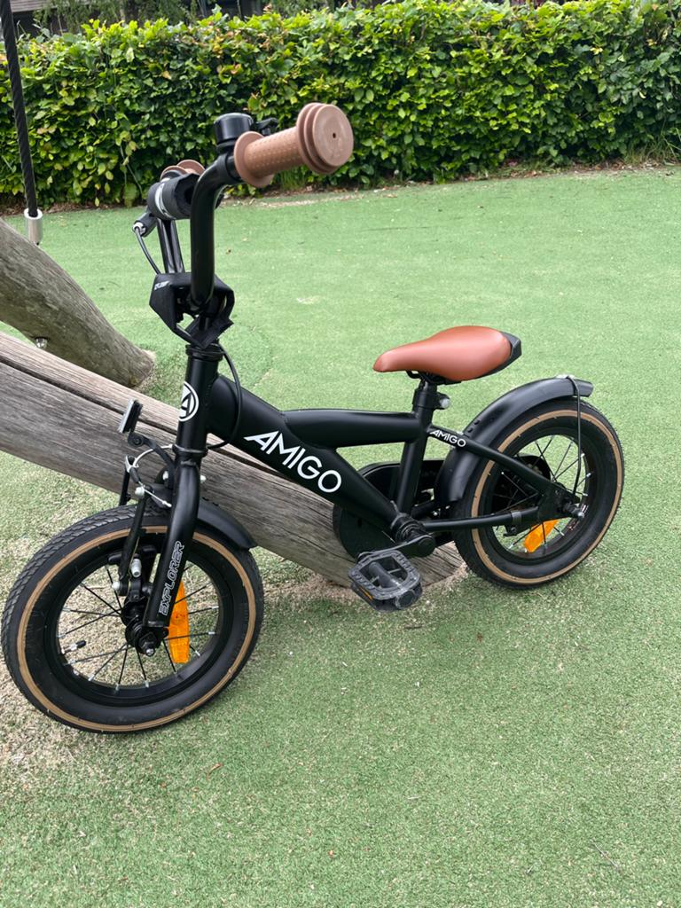 Amigo Explorer Kinderfiets 12 inch met zijwieltjes, Fietsen en Brommers, Ophalen, Terugtraprem, Zijwieltjes, Minder dan 16 inch