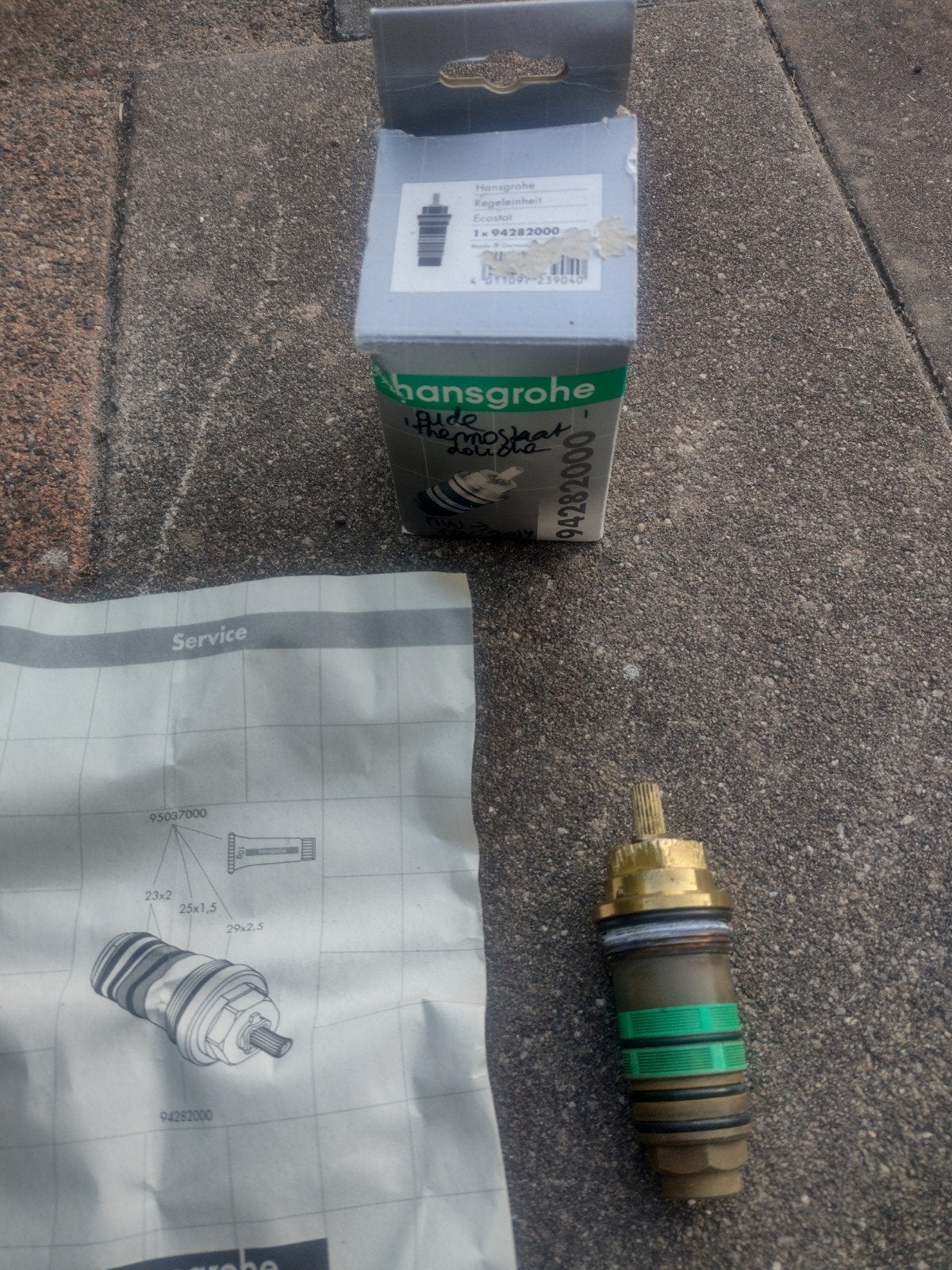 Hansgrohe thermostaat cartouche 94282000, Ophalen of Verzenden, Nieuw, Chroom, Kraan