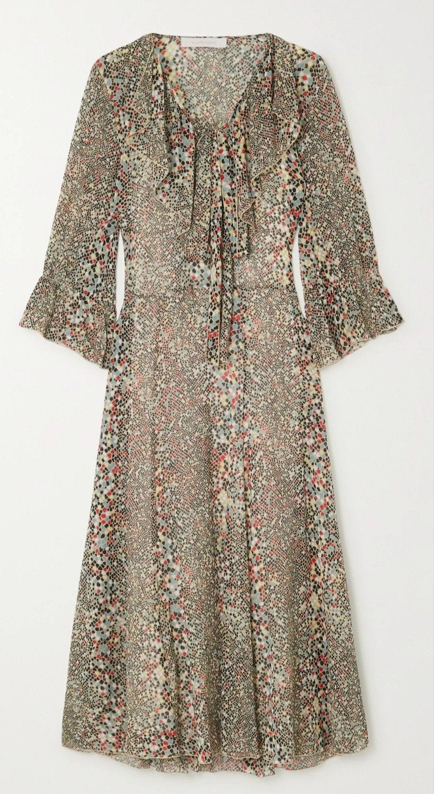 See By Chloé Jurk "Ruffled Printed Chiffon" maat 36, Overige kleuren, Nieuw, Ophalen of Verzenden, See by Cloé