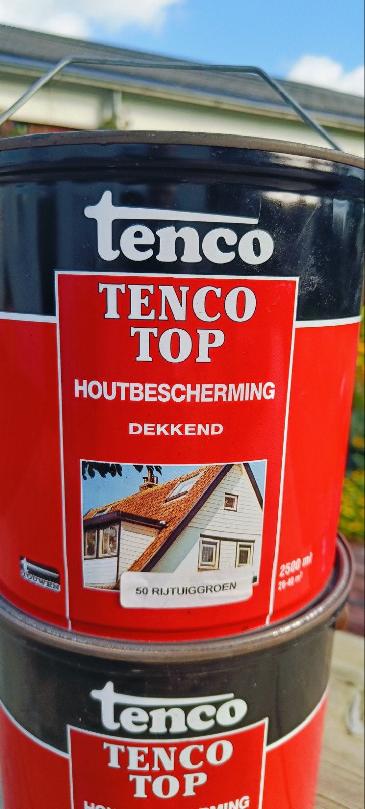 2 blikken Tenco Top Houtbescherming beits Dekkend - Rijtuigg, Nieuw, Ophalen of Verzenden, Verf, Minder dan 5 liter