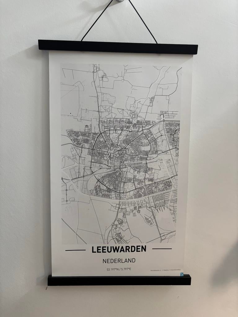 Schoolplaat poster canvas textiel Leeuwarden stad, Ophalen of Verzenden, Zo goed als nieuw