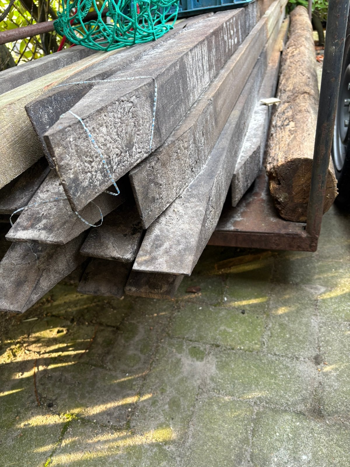 Zware hardhouten palen, Tuin en Terras, Ophalen, Zo goed als nieuw, 250 cm of meer, Palen
