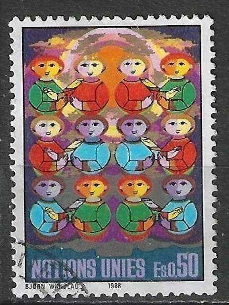VN-Geneve 1988 - Yvert 162 - Wederzijds begrip (ST), Verzenden, Gestempeld, Noord-Amerika