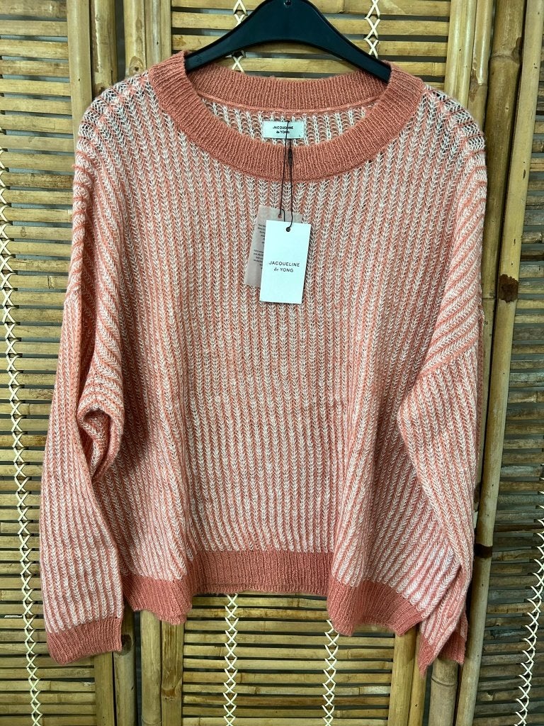 JDY oranje witte oversized gebreide trui dames L 40 nieuw, Maat 38/40 (M), Nieuw, Oranje, Ophalen of Verzenden