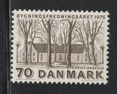 Verenigd Europa 1975 - Denemarken - Hernhutters kerk, Ophalen, Postfris, Plaats of Gebouw