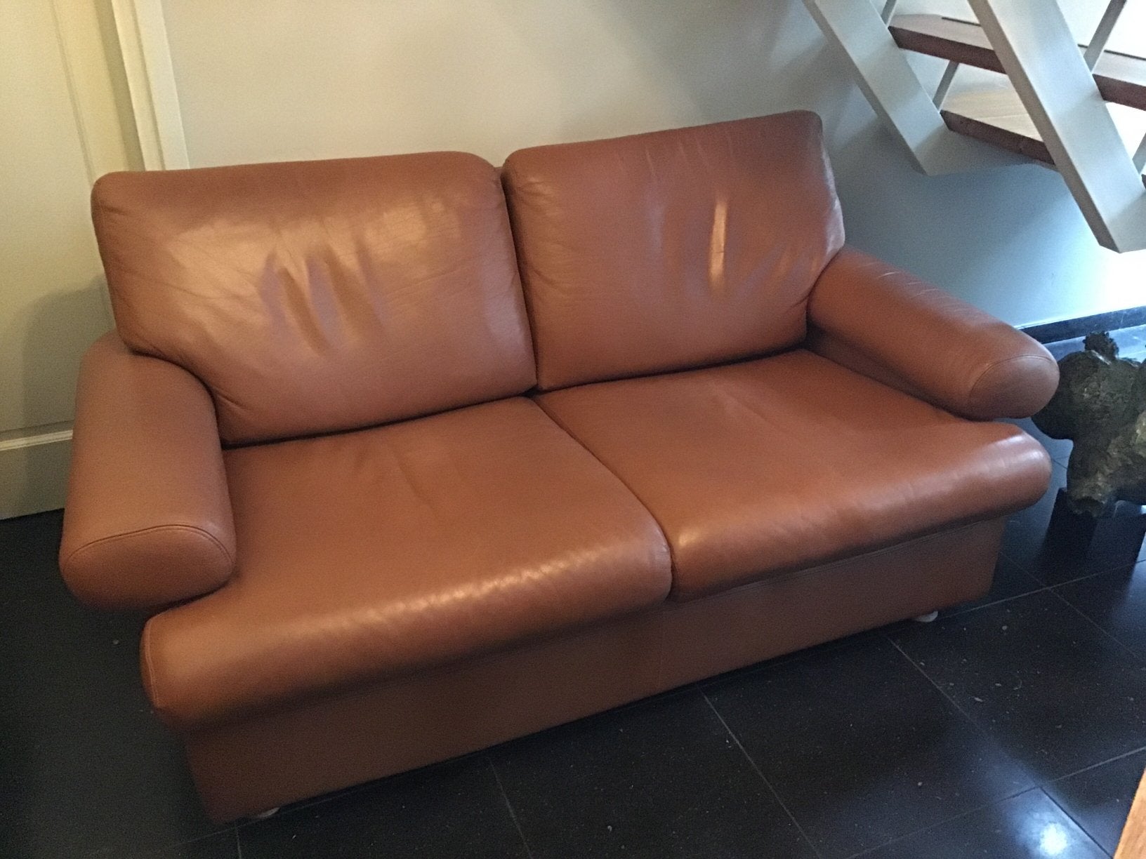VINTAGE DESIGN”B&B ITALIA”2,5 LEDER ZITBANK”ANTONIO CITTERIO, Ophalen of Verzenden