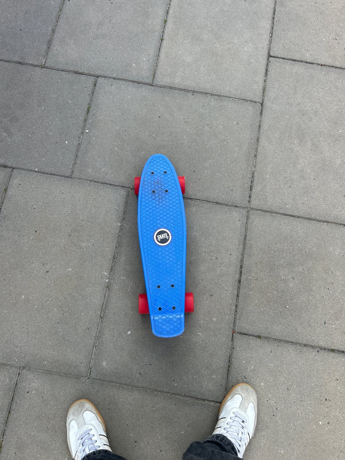 Penny board - Blauw met rode wielen, Sport en Fitness, Skateboarden, Ophalen, Zo goed als nieuw, Skateboard