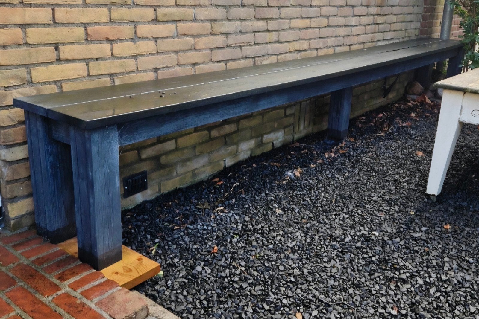 3.70 meter lange houten bank, Tuin en Terras, Ophalen of Verzenden, Gebruikt, Hout