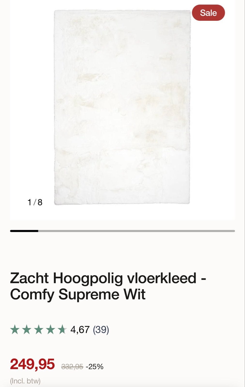 NIEUW FRAAI Home & Living Vloerkleed Comfy Supreme White