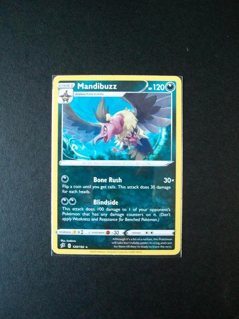 8875. Nieuwe Pokemon kaart MANDIBUZZ HP 120 (120/192), Hobby en Vrije tijd, Verzamelkaartspellen | Pokémon, Nieuw, Losse kaart
