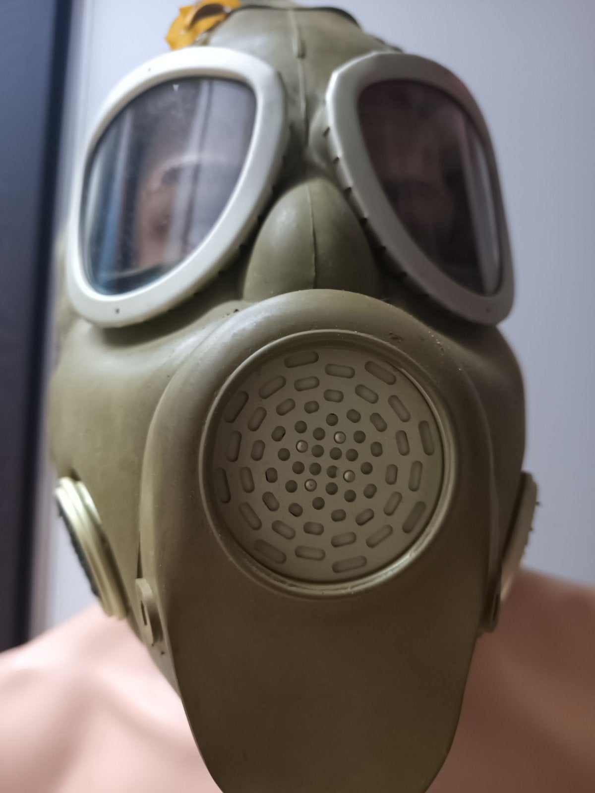 Rubber bull pup masker latex gasmasker, Ophalen of Verzenden
