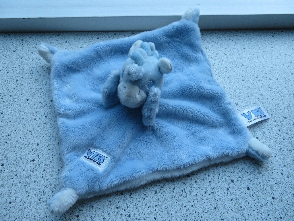 Knuffeldoek unicorn eenhoorn merk VIB Very Important Baby, Kinderen en Baby's, Speelgoed | Knuffels en Pluche, Eenhoorn, Blauw