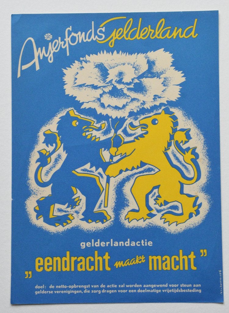 affiche Anjerfonds Gelderland., Ophalen of Verzenden, Zo goed als nieuw, A1 t/m A3, Dier of Natuur