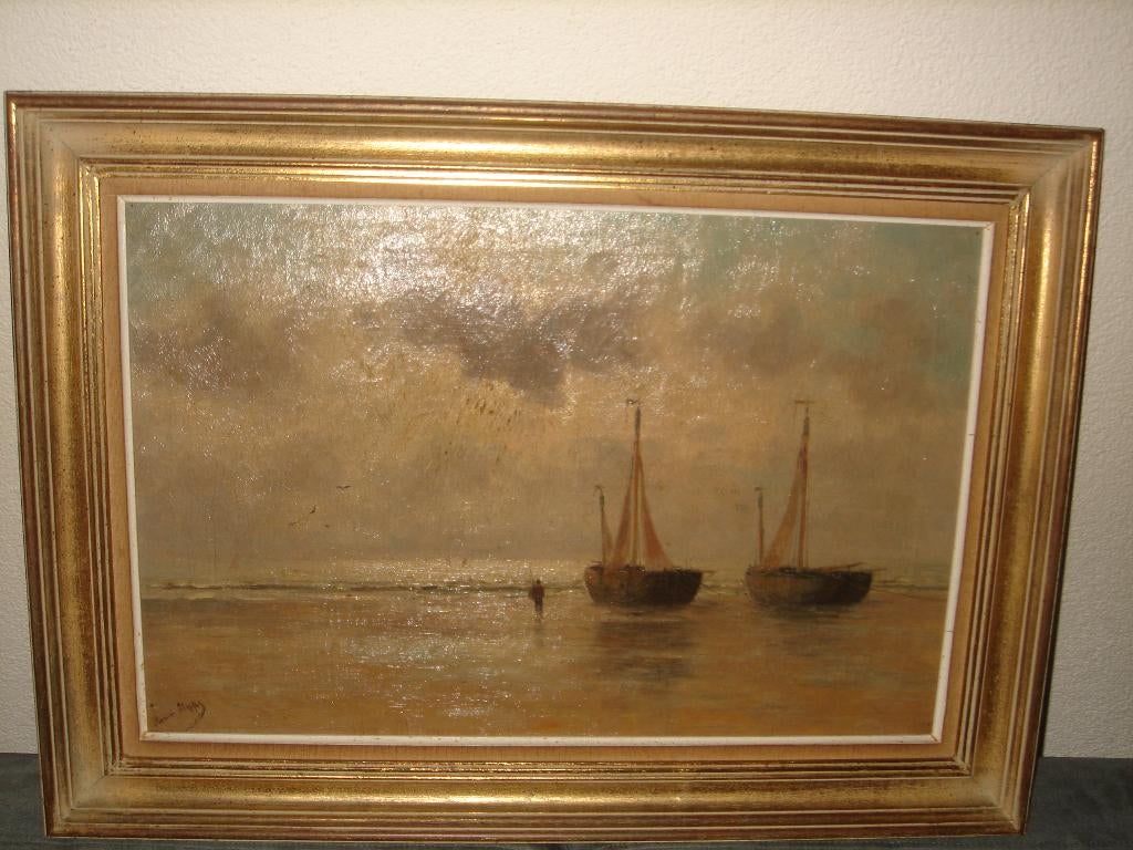 Romain Steppe ( 1859 - 1927}, Coast view, Antwerpen., Ophalen of Verzenden