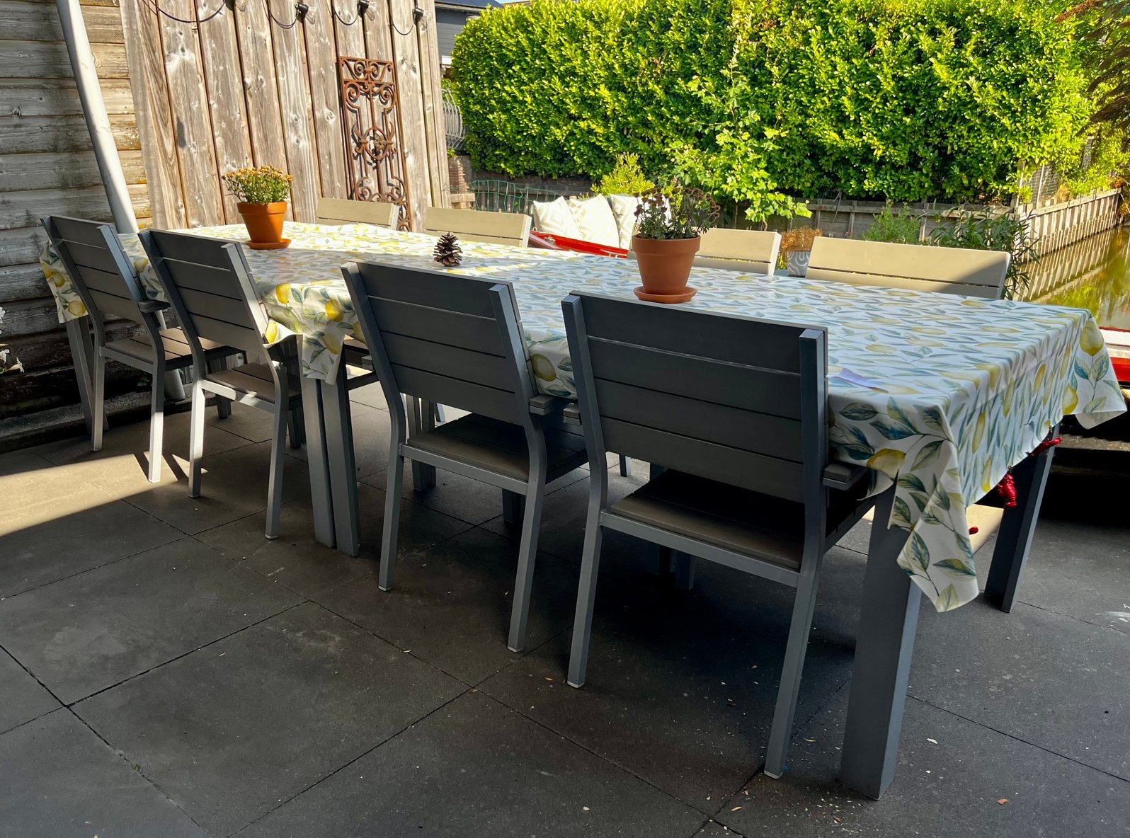 Tuinset 8 personen (2 x 4 personen), Ophalen, Gebruikt, Aluminium, 8 zitplaatsen