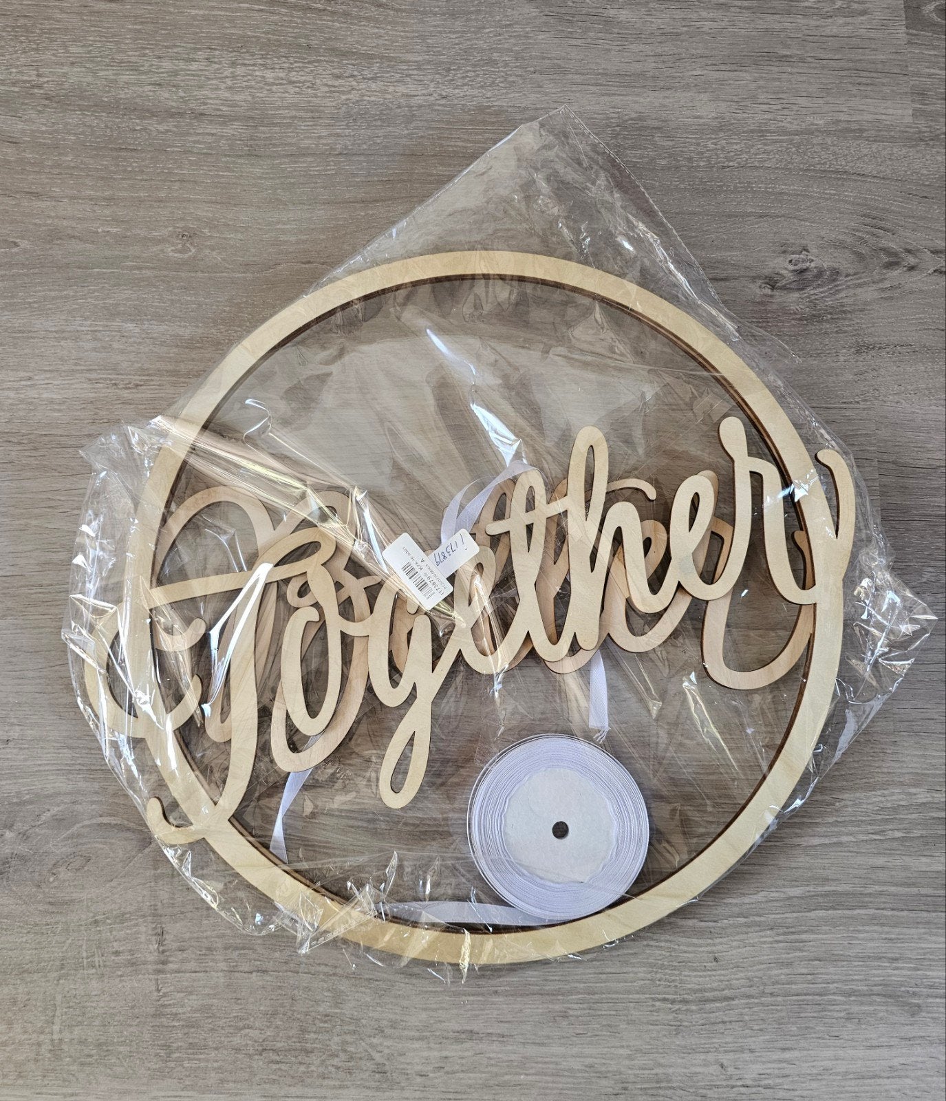 Houten Cirkel Bruiloft Decoratie 'Better Together' 40cm, Ophalen, Nieuw, Bruin, Hout