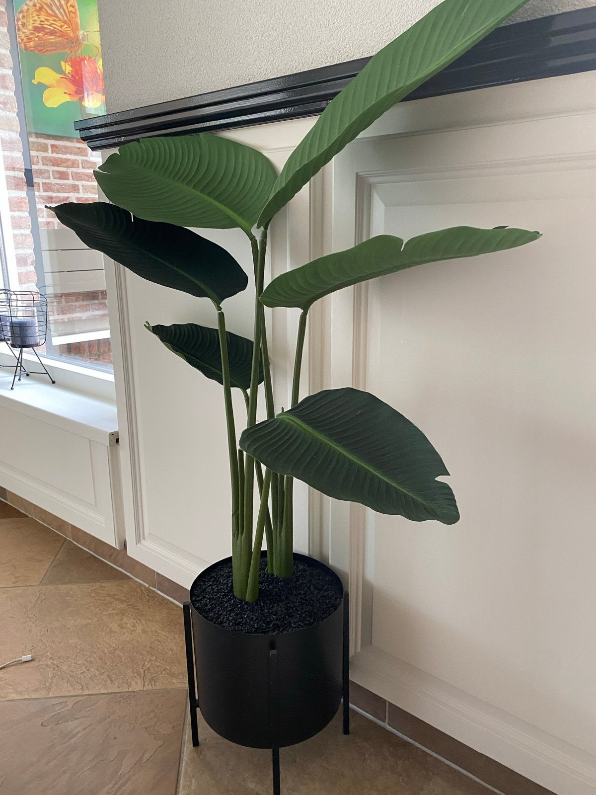 Grote kunstplant met pot - Strelitzia - 150 cm, Ophalen, Binnen, Groen, Kunstplant