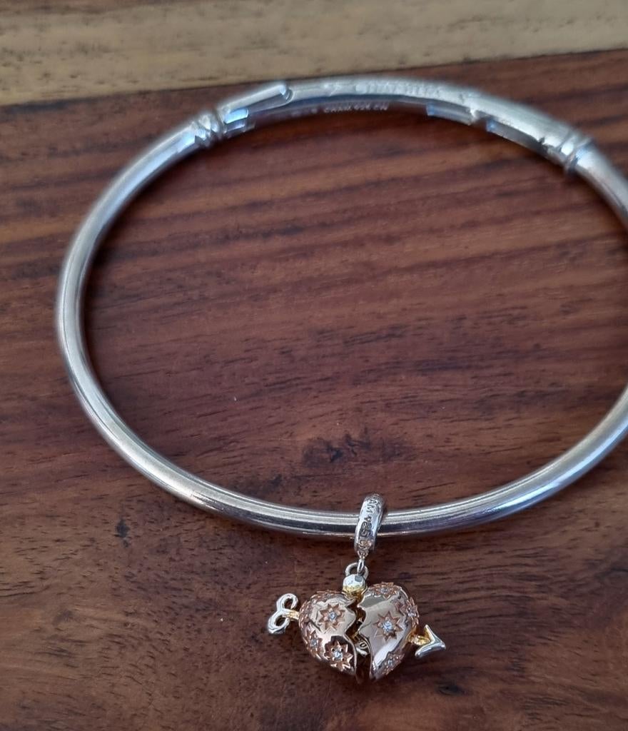 Zilveren chamilia armband met Zilveren chamilia bedel, Sieraden, Tassen en Uiterlijk, Bedels, Nieuw, Ophalen of Verzenden, Zilver