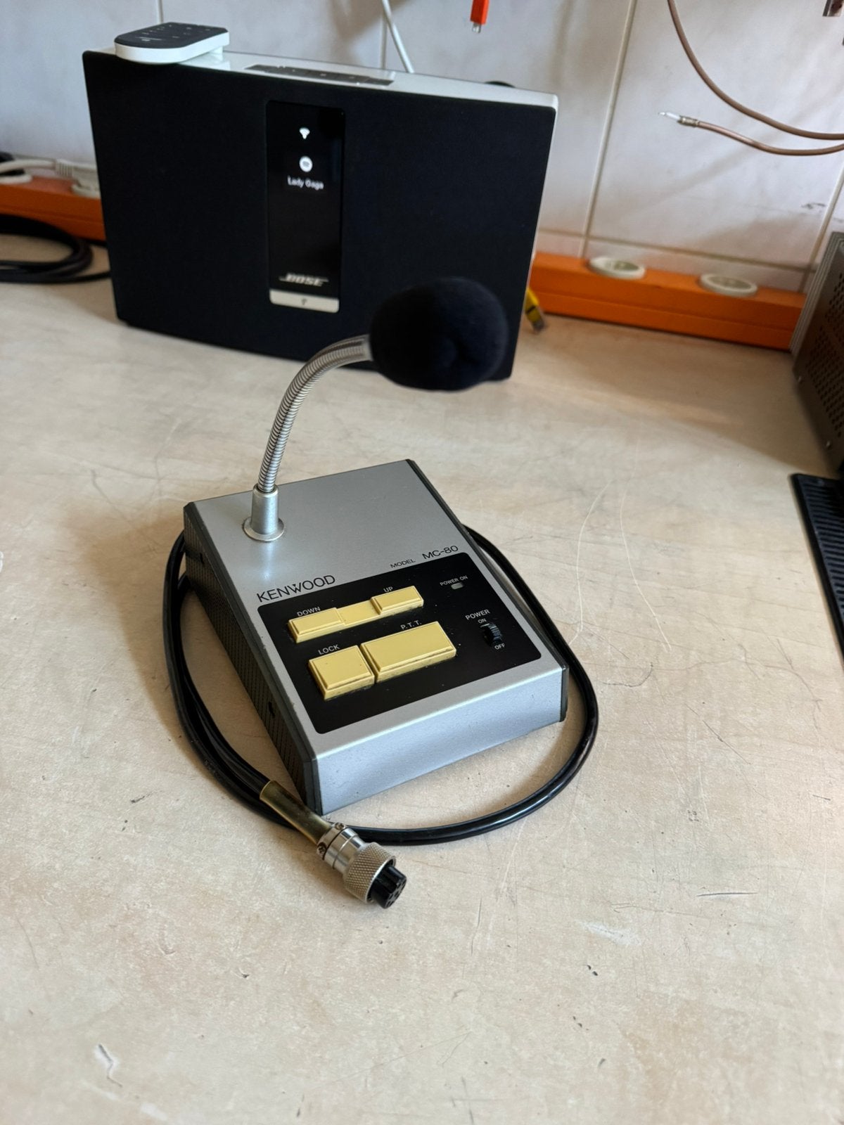 KENWOOD MC-80 MICROFOON MET ORIGINELE DIKKE KENWOOD PLUG, Ophalen of Verzenden, Zo goed als nieuw