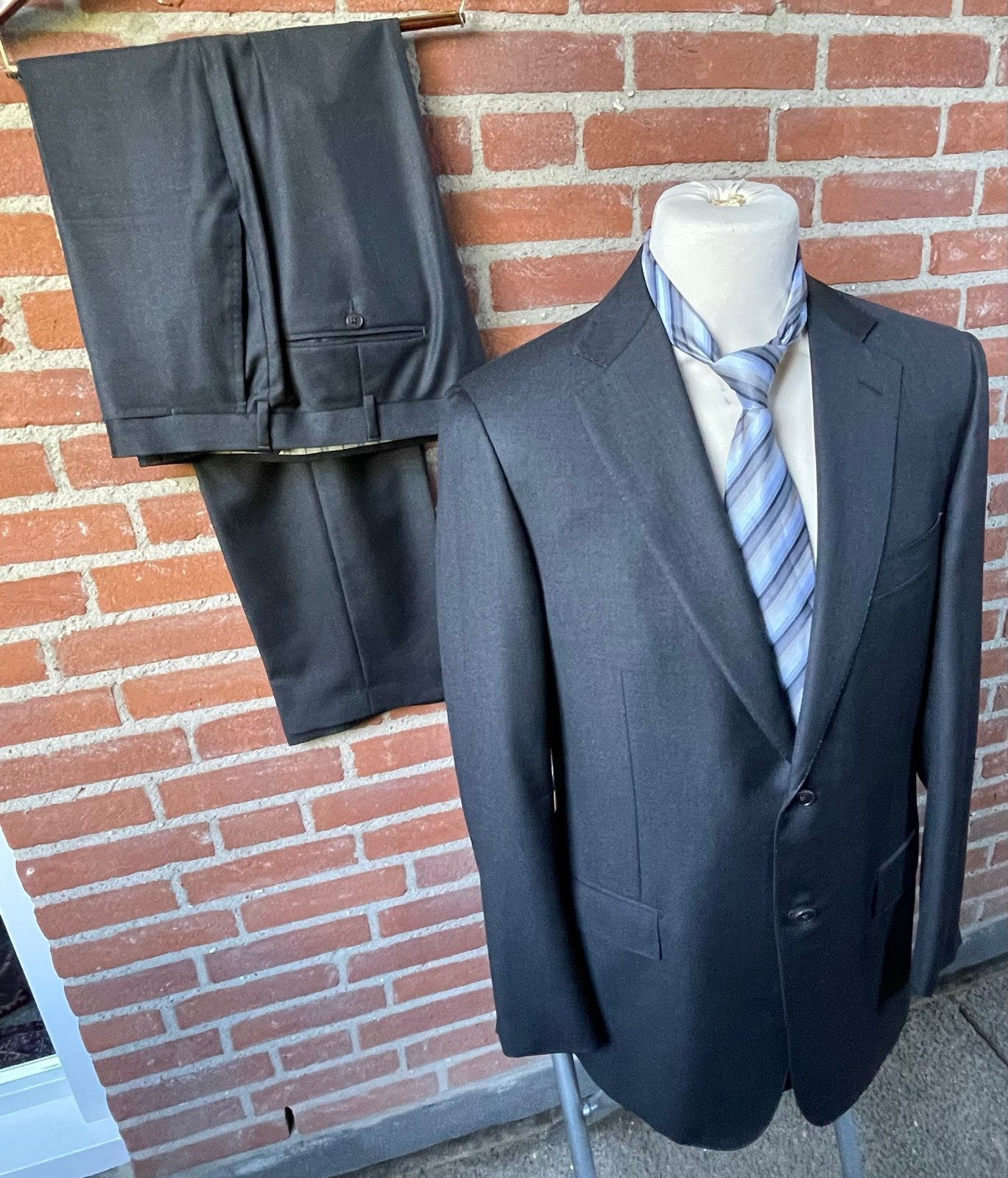 Ermenegildo Zegna Su Misura Pak - Maat 52R - 100% Wol, Ophalen of Verzenden, Zo goed als nieuw, Maat 52/54 (L), Grijs