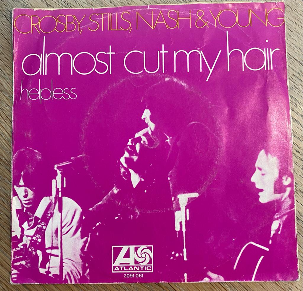 Crosby, Stills, Nash & Young - Almost Cut My Hair 7” Single, Cd's en Dvd's, Vinyl Singles, Gebruikt, 7 inch, Single, Ophalen of Verzenden