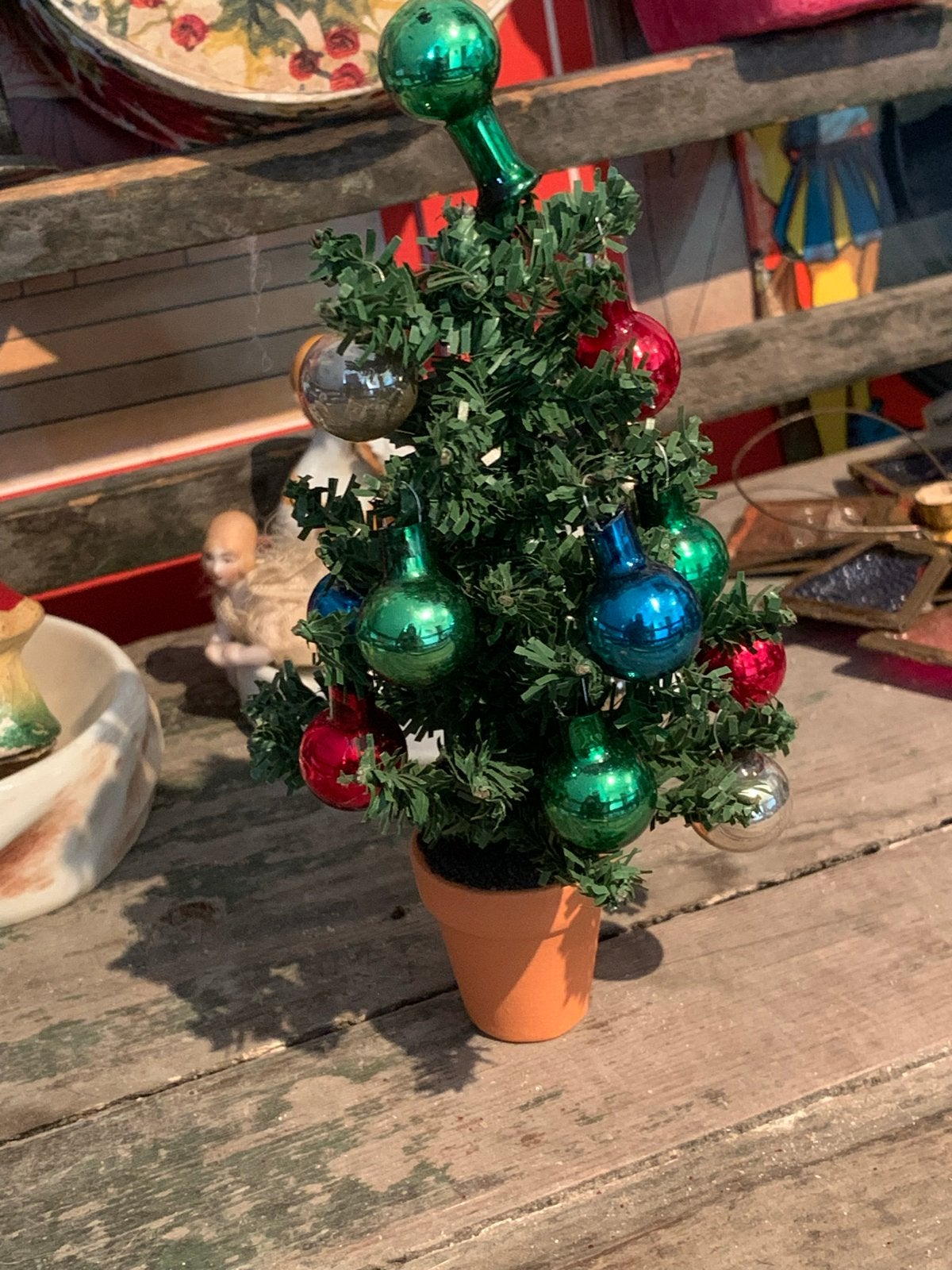 Mini kerstboom met kwikballen, Diversen, Kerst, Gebruikt, T, Ophalen of Verzenden, N
