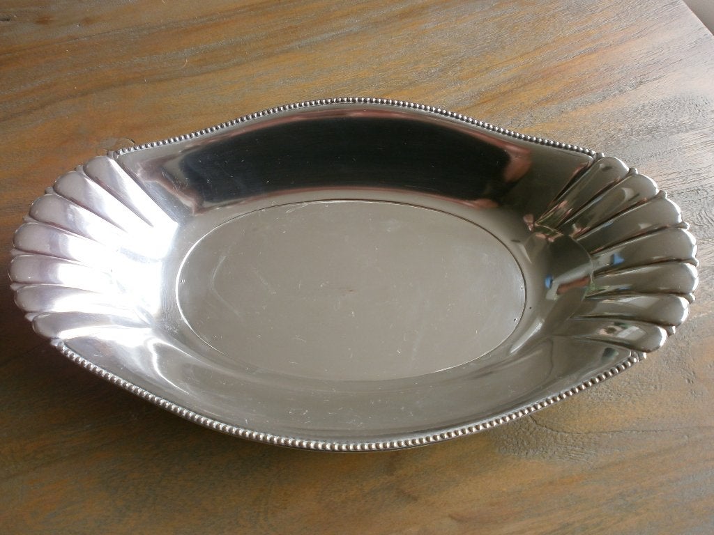 Verzilverde broodschaal, Ophalen of Verzenden