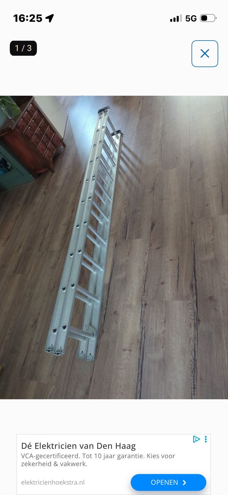 Excelsior ladder 4.89 m, Ophalen, 4 meter of meer