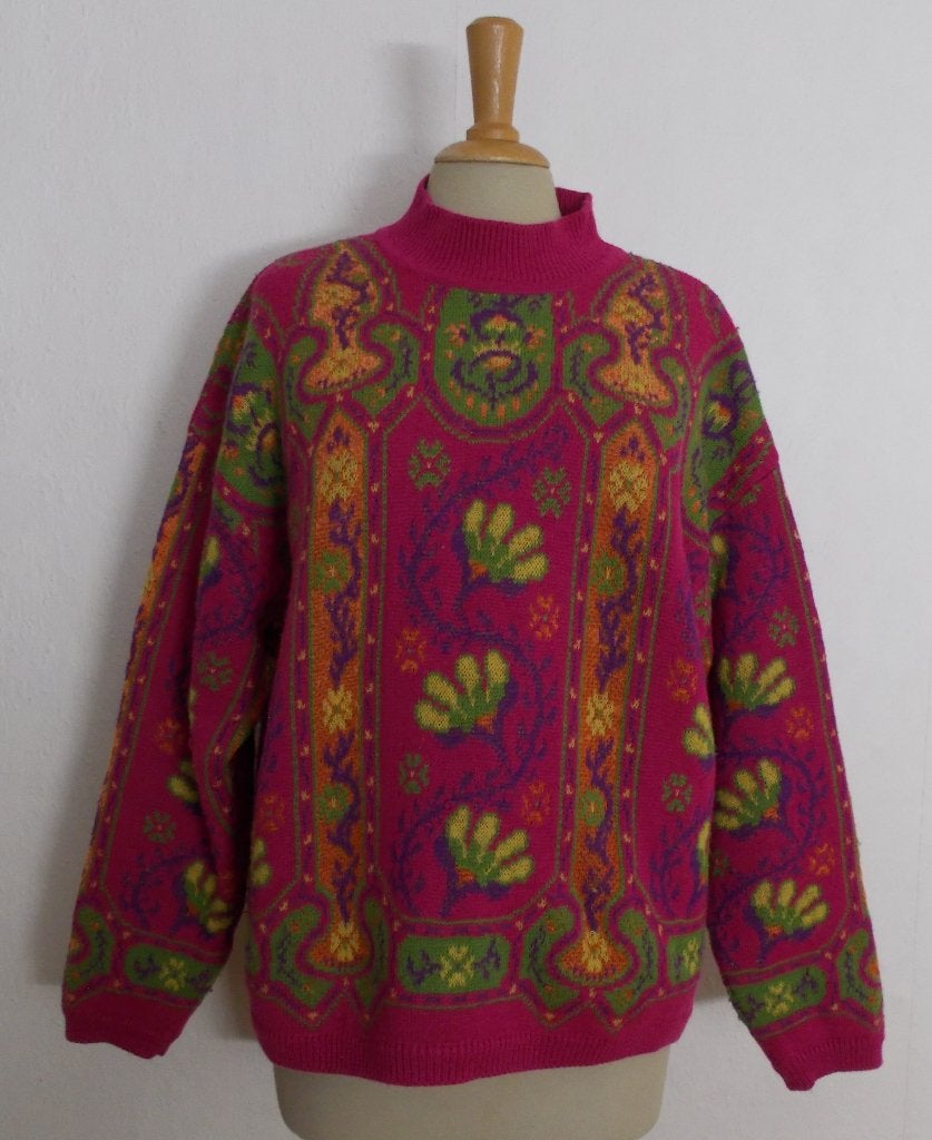 Vrolijke print trui van Italiaanse Stefanel! L, Kleding | Dames, Truien en Vesten, Verzenden, Zo goed als nieuw, Maat 42/44 (L)