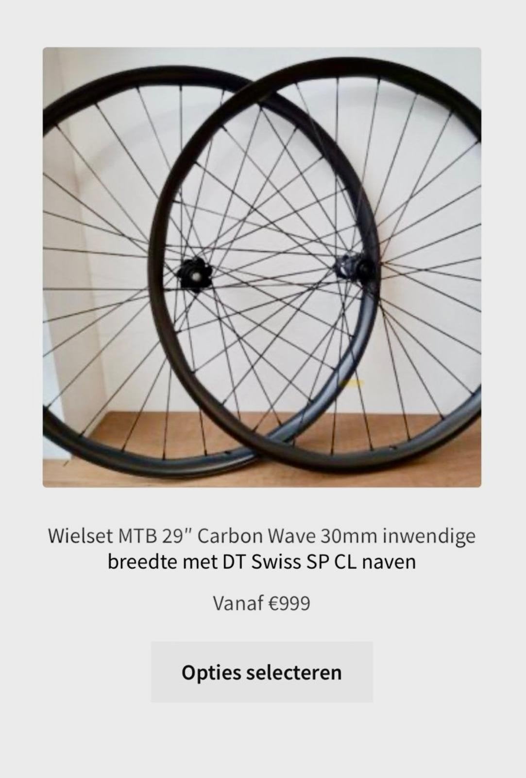 Wielset carbon 29 inch wave XD body Andless Cycling handges, Ophalen, Carbon