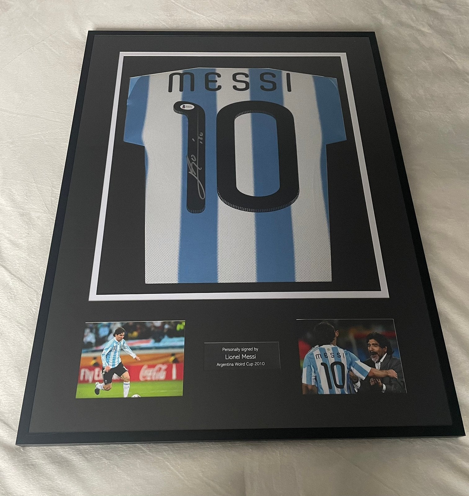 Gesigneerd Shirt | Messi | Argentinië | Beckett | Ingelijst, Ophalen, Zo goed als nieuw, Buitenlandse clubs, Shirt