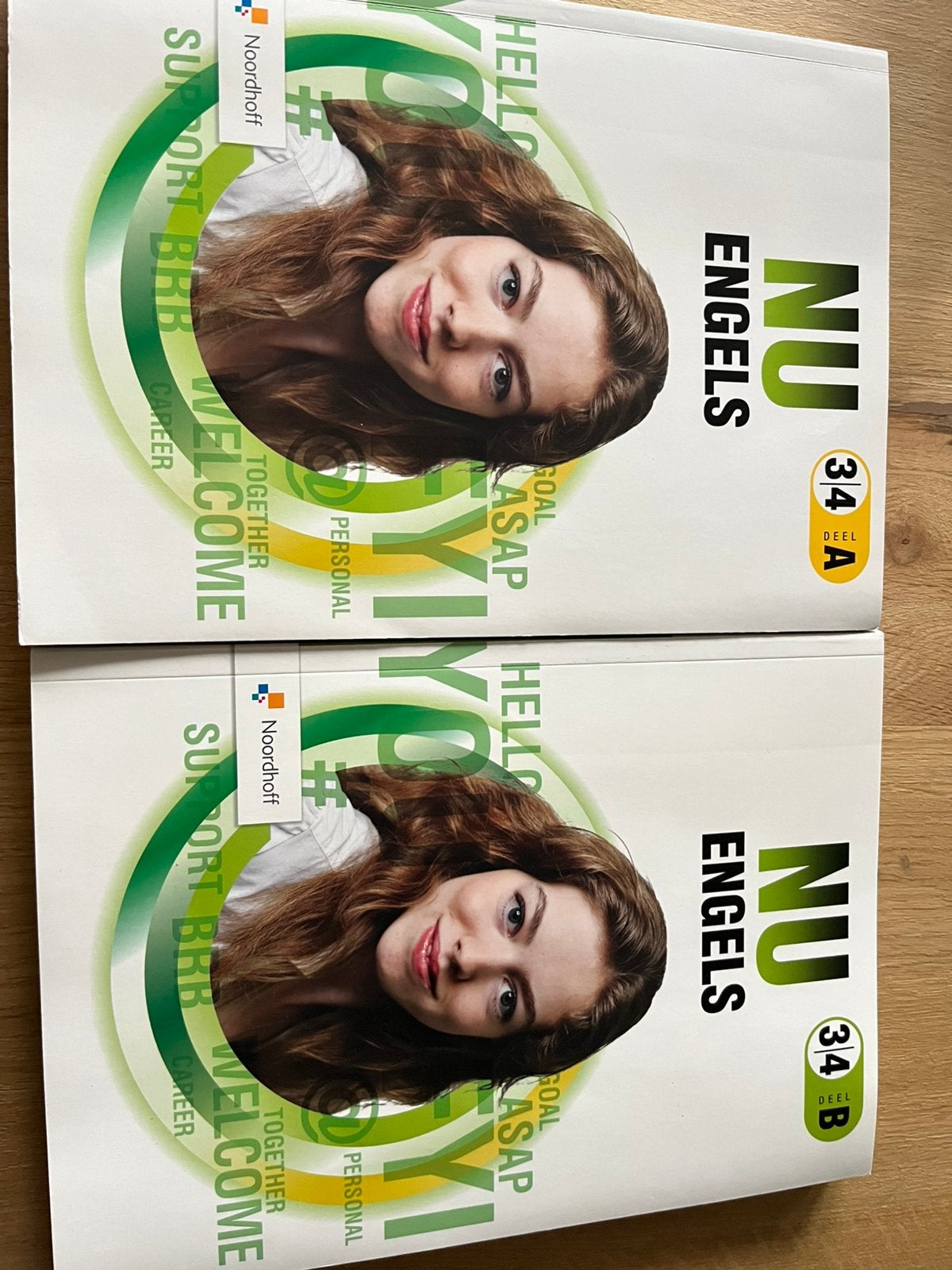 Te koop: Nu engels mbo niv 3/4 leerwerkboek A en B, Ophalen of Verzenden, Zo goed als nieuw, Overige niveaus, Engels