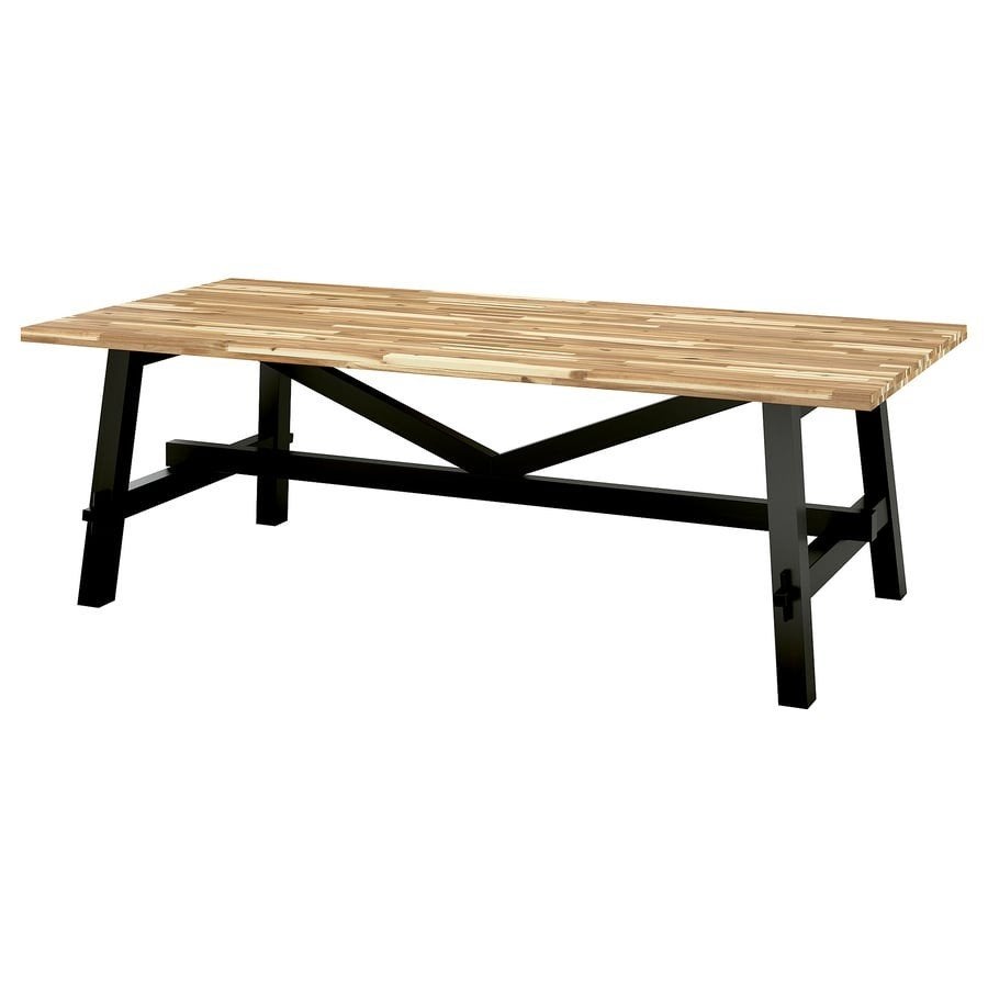 Ikea Skogsta eettafel - massief acaciahout, Ophalen, Gebruikt, 200 cm of meer, 50 tot 100 cm