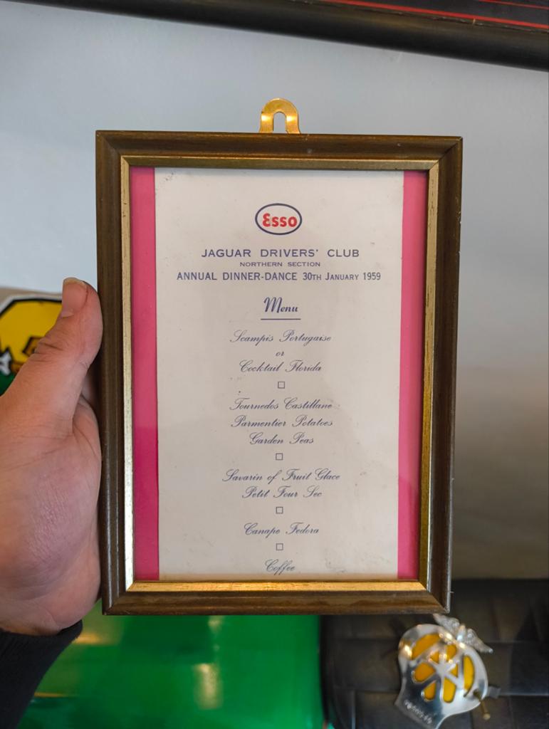 Vintage Jaguar club menu - Esso, Ophalen of Verzenden, Gebruiksvoorwerp