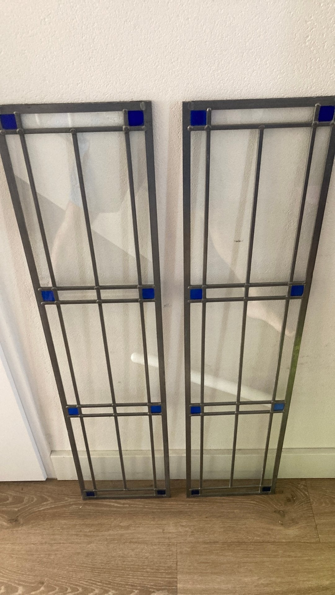 2 modern ogende glas in lood ramen, Ophalen, Gevelraam of Ruit, Minder dan 80 cm, Glas in lood
