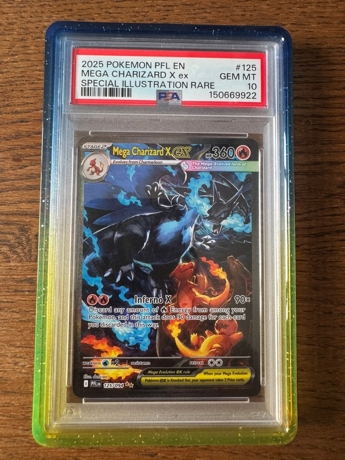 Mega Charizard X EX #125 PFL PSA10 Pokemonkaart, Ophalen, Zo goed als nieuw