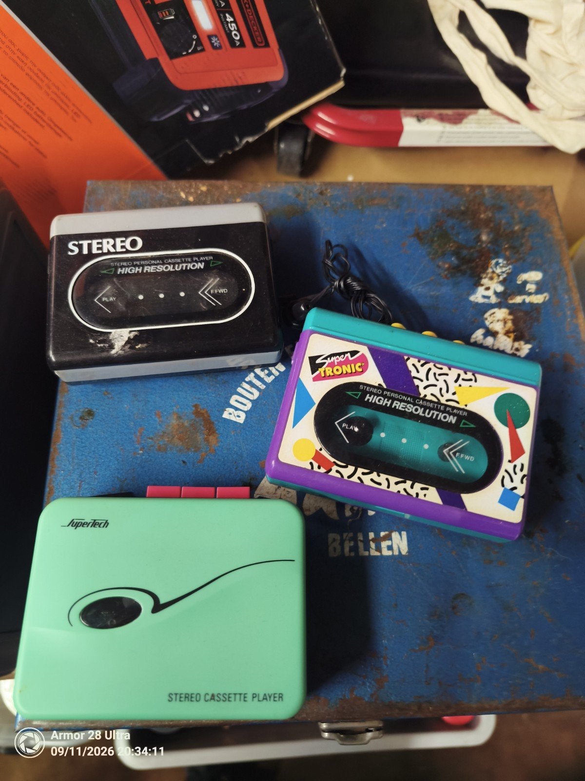 Vintage Cassettespelers - Supertech, Supertronic, Stereo, Audio, Tv en Foto, Ophalen of Verzenden, Walkman