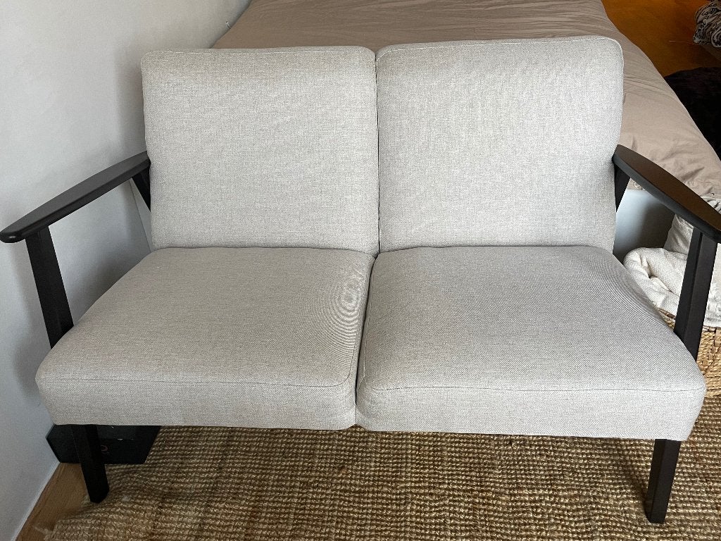 IKEA EKENÄSET 2-zitsbank, Kilanda lichtbeige, Huis en Inrichting, Banken | Bankstellen, Ophalen, Tweepersoons, 75 tot 100 cm, Zo goed als nieuw