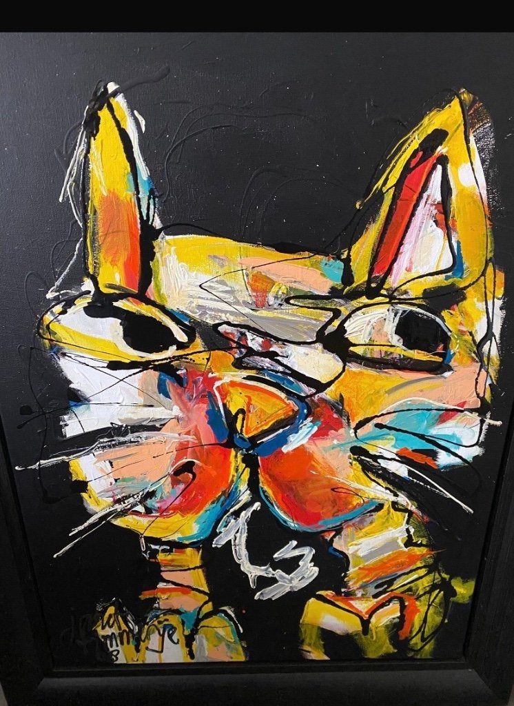 Janet Timmerije olieverf Kat, Ophalen