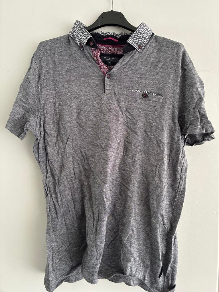 Stijlvolle Ted Baker Polo - Maat L, Kleding | Heren, Ophalen of Verzenden, Gedragen, Maat 52/54 (L), Grijs