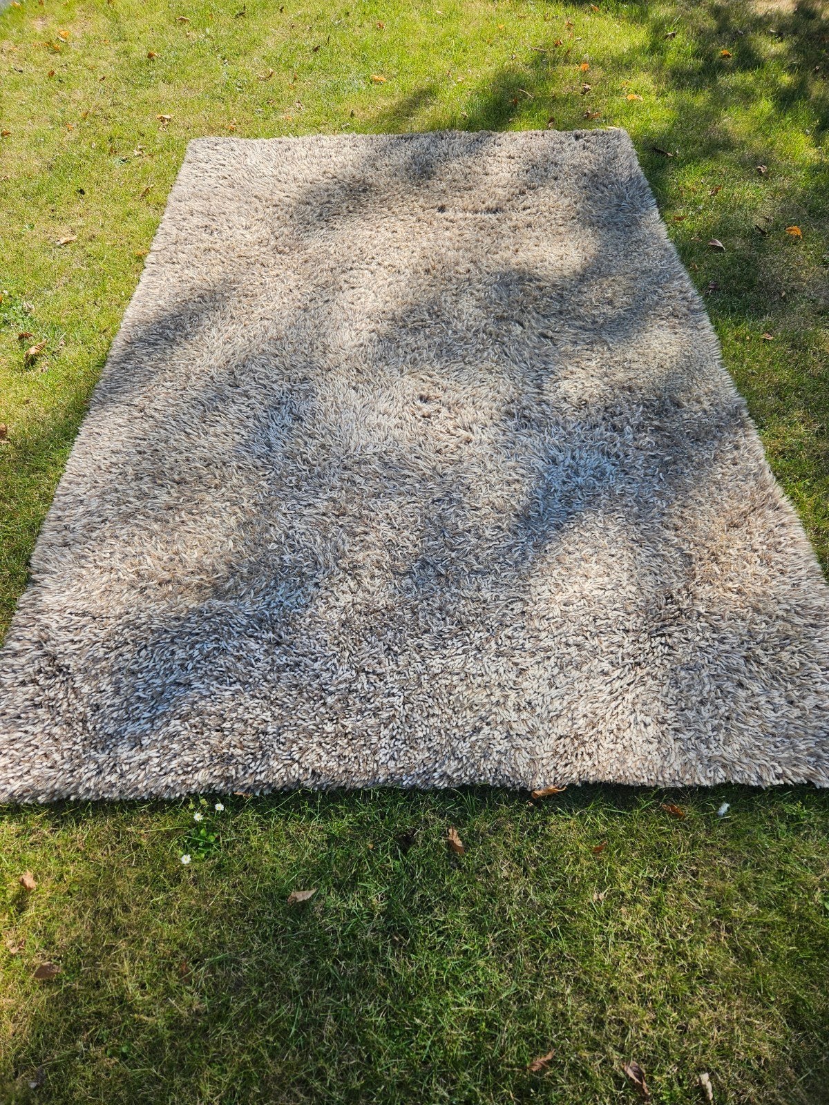 Hoogpolig vloerkleed wit/beige/bruin - 286x186 cm, Bruin, 150 tot 200 cm, 200 cm of meer, Ophalen of Verzenden